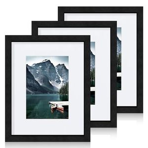 lot 2837 image: Hongkee 8x10 Black Picture Frames Wood & Glass, 3-Pack