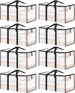 lot 2838 image: 8 Pack Extra Large Clothes Storage Bins with Lids