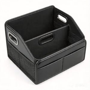 lot 2854 image: Leather Car Organizer Caddy with 8 Compartments, Adjustable Straps