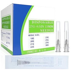 lot 2862 image: 100 Pack 27G 12-Inch Syringe Needles, Disposable Luer-Lock Sterile