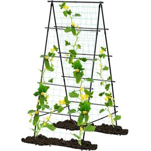 lot 2865 image: Cucumber Trellis for Raised Bed, 71 in H x 32 in W, A-Frame