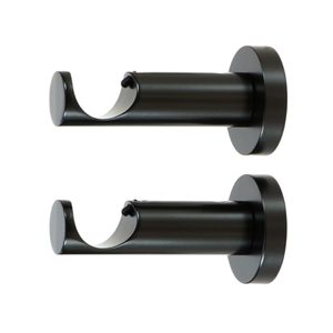 lot 2868 image: Ivilon Curtain Rod Brackets for 78 and 1 in Rods, 2-Pack, Black
