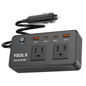 lot 2873 image: 300W Portable Car Power Inverter with 24W USB, Dual 12V-110V