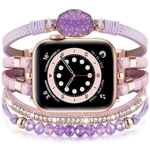 lot 2879 image: VISOOM Beaded Boho Bracelet for Apple Watch 42-46mm (Series 1-10)