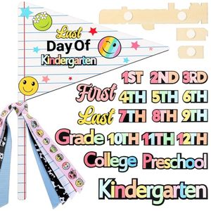 lot 2883 image: Hahafelt 28-Pc Notebook Style First & Last Day Flag Kit with Ribbons
