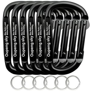 lot 2902 image: Carabiner Clip - Heavy Duty D-Ring Carabiners, 2.5in 800lbs 3in 13KN  Missing 2 