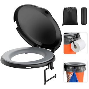lot 2903 image: PAHTTO Portable Toilet Seat for 5 Gal Buckets with Lid, Snap-on, Bags