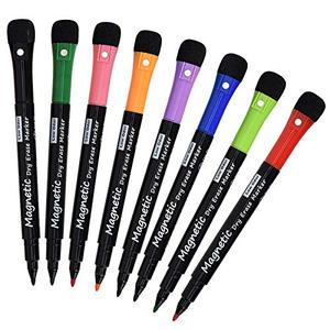 lot 2914 image: Dealkits Magnetic Dry Erase Markers 8-Pack Whiteboard Markers with Erasers