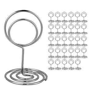 lot 2916 image: UMETDO 30PCS Table Number Holders & Card Stands, Photo & Menu Clips, Silver