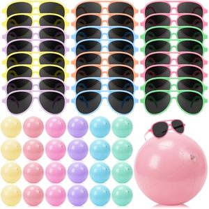 lot 2920 image: Lunmon 48 Pcs Summer Party Favors, 24 Sunglasses  24 Inflatable Beach Balls