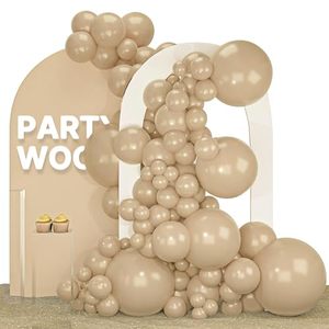 lot 2934 image: PartyWoo Cream Balloons 140pcs Beige Ivory Nude Neutral Boho  1812105 In