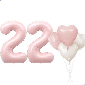 lot 2936 image: 5 Pack Random Balloons Pink 22 Balloon - 40in Foil Mylar Birthday Balloon for 22