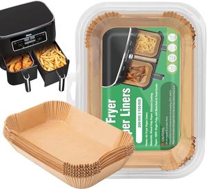 lot 2938 image: 100 Pcs Non-Stick Air Fryer Liners, Compatible with Ninja & Cosori
