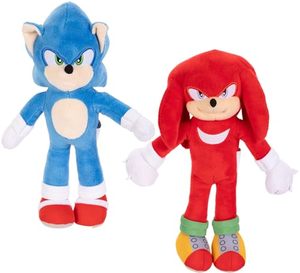 lot 2984 image: Sonic The Hedgehog 3 Movie Plush - 9-Inch Sonic & Knuckles 2-Pack Toys