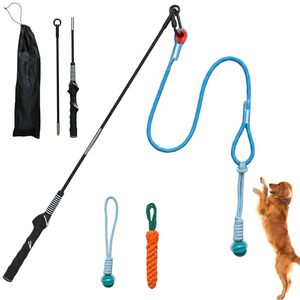 lot 2988 image: Flirt Pole for Dogs - Large Breed & Puppy Interactive Toy with Chew Ball