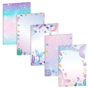 lot 2994 image: 100 Sheets Mermaid Planner Inserts - 120GSM Refill Papers for 6-Ring Binder