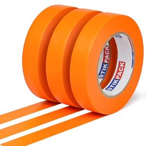 lot 2996 image: 3 Rolls Premium Orange Painters Tape 0.94 x 55 Yards, Easy Removal