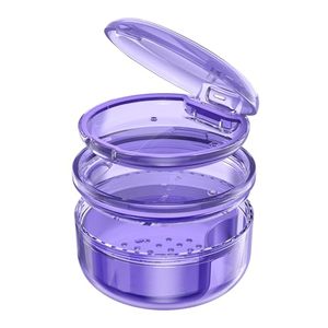 lot 2997 image: Vikie 2-in-1 Retainer & Denture Cup for Soaking   Travel Case (Purple)
