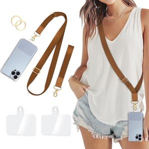 lot 3006 image: Piefly Cell Phone Lanyard Crossbody Wrist Strap Adjustable for Women Brown