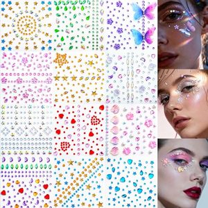 lot 3011 image: Face Gem Stickers,12 Sheets Self-Adhesive Face Rhinestones for Makeup