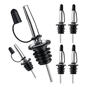 lot 3012 image: Pafusen 6 Pack Liquor Bottle Pourers, Stainless Steel Spouts with Dust Caps