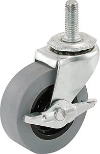 lot 3026 image: Shepherd Hardware 3259 2-12 Threaded Stem TPR Caster with Brake, 90-lb Gray 2
