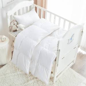 lot 3035 image: Toddler Travel Crib Goose Down Comforter Hypoallergenic Organic Cotton 33x43
