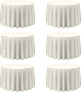 lot 3036 image: BRILLMAX 6 Pack Ivory Round Tablecloths 108 Inch for 48 Tables