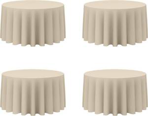 lot 3038 image: BRILLMAX 4 Pack Beige Round Tablecloths 120 Inch for 60 Tables