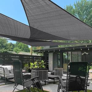 lot 3039 image: LOVE STORY 10 x 10 x 10 Triangle Sun Shade Sail for Patio, Dark Grey
