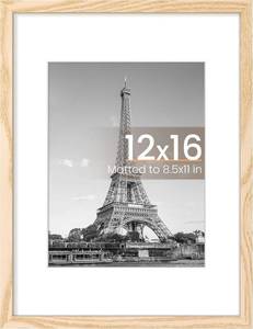 lot 3049 image: upsimples 12x16 Picture Frame with Mat or 12x16 Without Mat, Natural