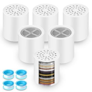 lot 3065 image: 6 Pack 20-Stage Shower Filter Replacement Cartridge for Hard Water Chlorine