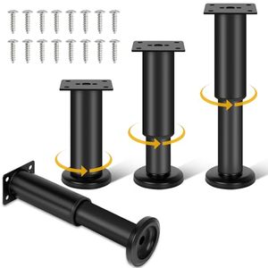 lot 3069 image: 4-Piece Adjustable Height Bed Frame Slat Center Support Legs, Metal