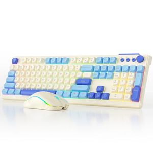 lot 3074 image: Wireless Keyboard and Mouse Combo with RGB Backlit, 2000mAh Battery