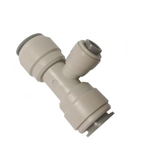 lot 3081 image: Acetal 12 x 14 Tube Fitting, Union Tee, Push-to-Connect (5 pcs)