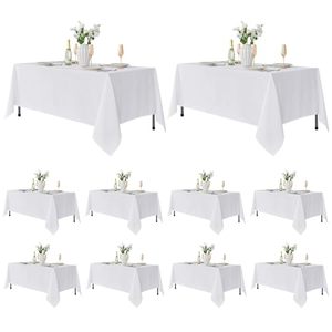 lot 3097 image: Fitable 10 Pack White Table Cloths 70x120 Inch for 6-8 Ft Rectangle Tables