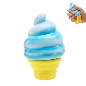 lot 3107 image: Ice Cream Cone Squishy - Stress Relief Sensory Toy (Blue)