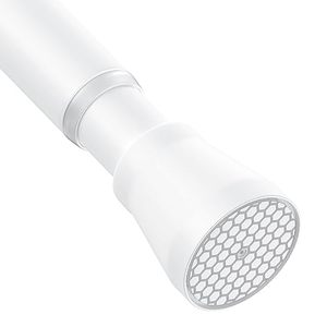 lot 3108 image: AIZESI Tension Shower Curtain Rod 30-64 Inch Adjustable No Drilling, White