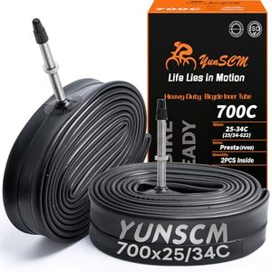 lot 3109 image: FV60 700C Heavy Duty Bike Tubes 2534-622 Presta Valve 2-Pack Butyl