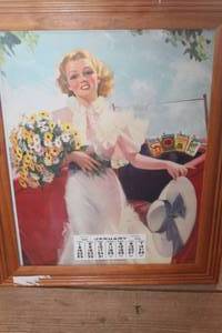 lot 3544 image: Antique 14 x 16 1939 Cigarette Calendar Picture