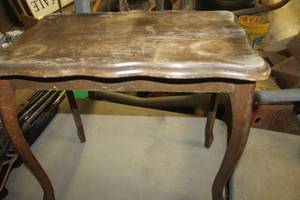 lot 3601 image: Vintage Wood Dressing Table Bench
