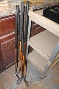 lot 3649 image: Antique Golf Clubs