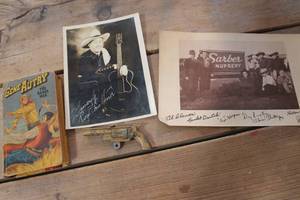 lot 3652 image: Antique Cowboy Lot, Gene Autry Book & More