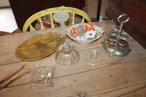 lot 3716 image: Antique Cruet Stand and More