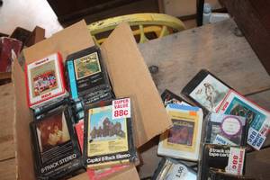 lot 3734 image: Box of Vintage Mostly Sealed 8-Track Tapes Commodores & More