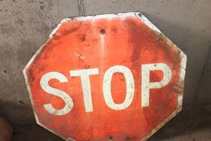 lot 3773 image: Vintage Metal Stop Sign