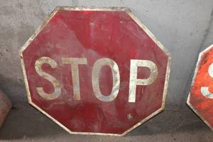 lot 3774 image: Vintage Metal Stop Sign