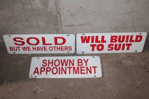 lot 3778 image: Metal Sold Sign and More