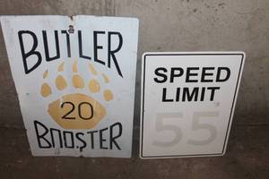 lot 3779 image: Metal Speed Sign and More
