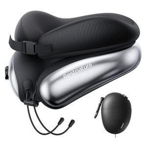 lot 40175 image: Neck Pillow for Traveling, Travel Pillows for Airplanes, Adjustable Neck Pillow Airplane Travel Essentials - 2 Layer Patented  Inflatable Air Loop &amp Memory Foam for 360  Ergonomic Support - Retail $99.99